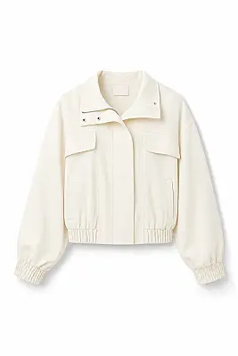 OVERSIZE BOMBER CEKET EKRU - 2